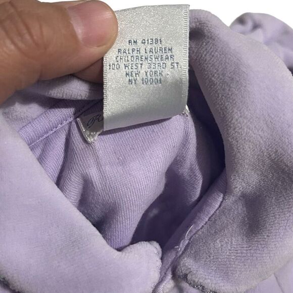 Ralph Lauren Light Purple Collared Fuzzy Footie Pajama One Piece - Size 3 months - Picture 5 of 6